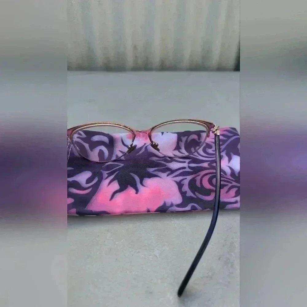 Nine West NW1084 Navy Blue & Silver Cat-Eye Eyeglass Frames (EUC)